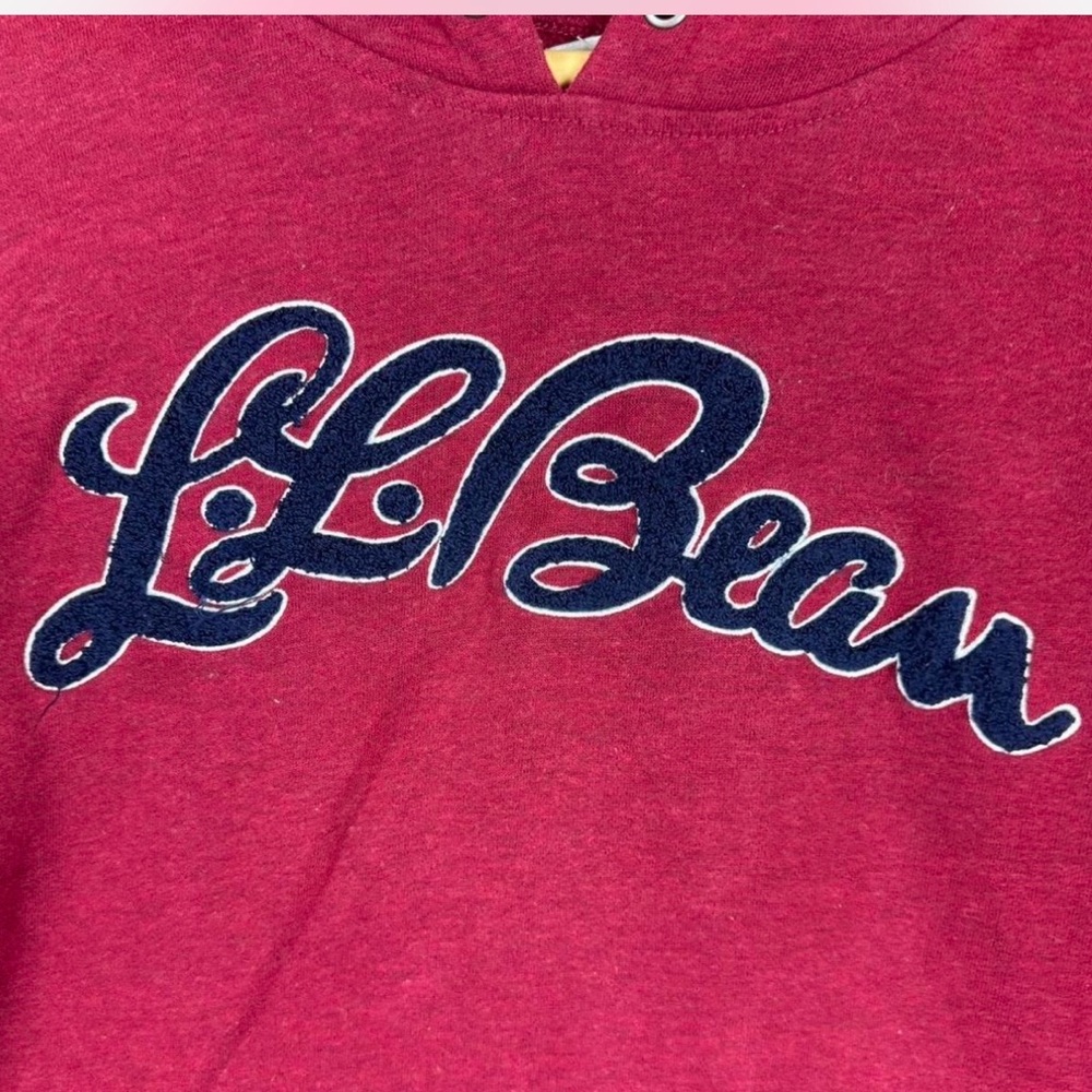 L.L. Bean Ladies XL Petite Red Pullover Hoodie with Raised Logo - Picture 2 of 3